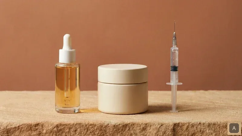 Comparaison des trois formats d'acide hyaluronique : sérum, crème et injection