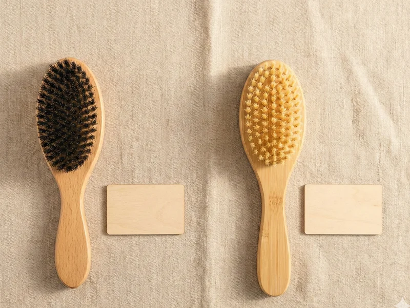 Comparaison brosse à barbe poils de sanglier et brosse synthétique
