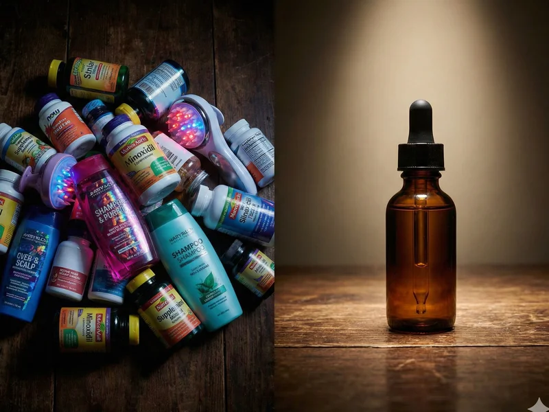 Arnaques calvitie vs traitement efficace : produits miracles vs minoxidil