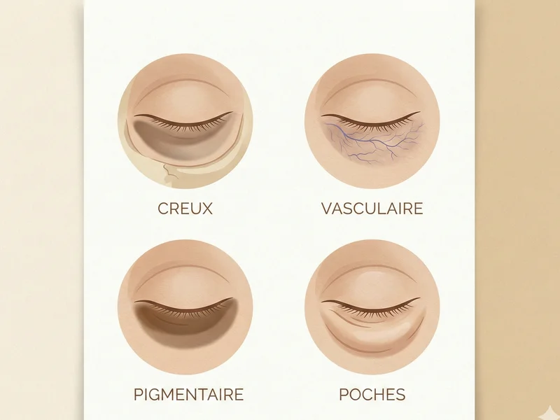 Les 4 types de cernes : creux, vasculaire, pigmentaire et poches