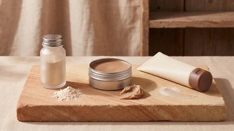 Poudre coiffante, cire et gel côte à côte avec leur texture : comparaison des produits coiffants pour homme