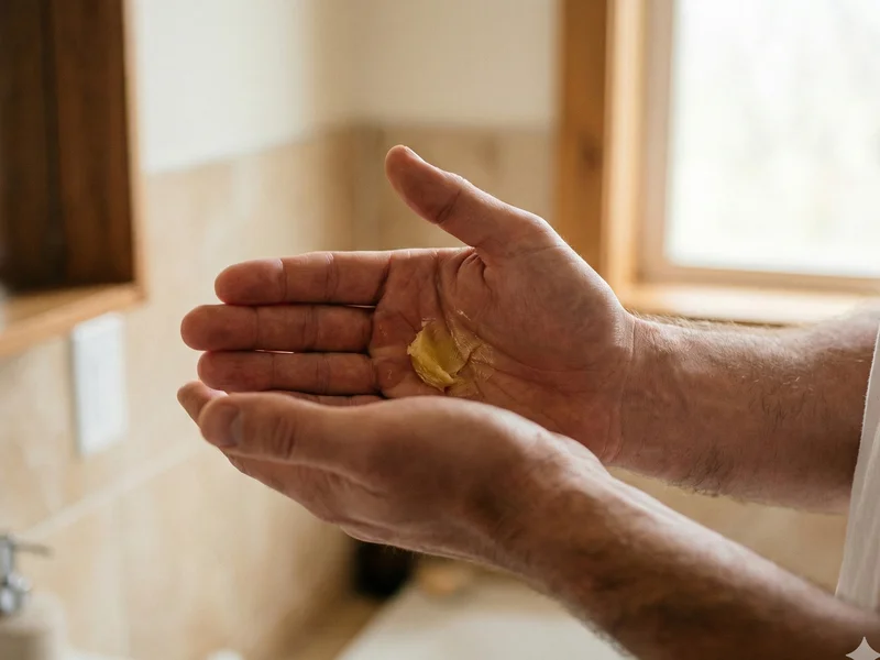 Homme taillant les contours de sa barbe avec une tondeuse de précision